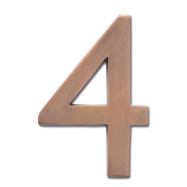 Architectural Mailboxes Brass 5 inch Floating House Number Antique Copper 4 3585AC-4